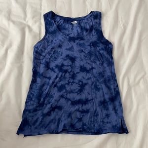 Blue tie dye tank top